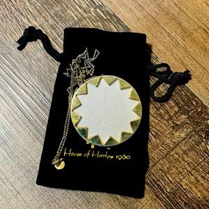 House of Harlow White Leather Pendant Necklace